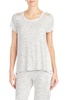 short sleeve sleep pajama top in grey heather