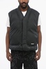sleeveless kimono down jacket with snap buttons