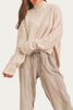 oversized ribbed turtleneck sweater in oatmeal