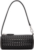Tube perforated leather shoulder bag