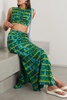 Ayana printed ruched crop top