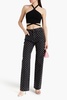 Black halter top with logo