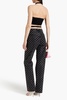Black halter top with logo