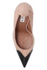 Heart suede and patent leather pumps