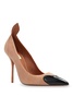Heart suede and patent leather pumps