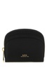 A.P.C. Women Black Leather Mini Demi Lune Wallet