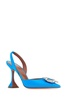 Turquoise satin Begum pumps