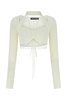 Ivory stretch mesh top