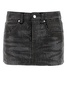 Embellished denim mini skirt