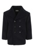 Saint Laurent Women Navy Blue Wool Oversize Coat