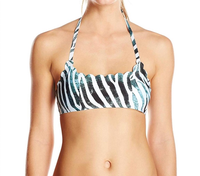 women's dreamy reversible seamless wave bikini top swimsuit in blue multi