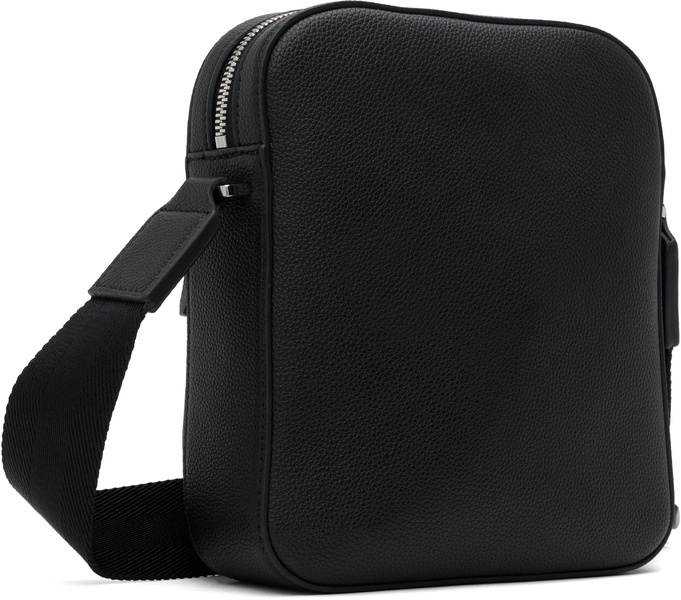 Black Faux-Leather Mini Crossbody Bag