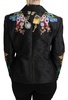 Black Crystal Brocade Blazer Jacket
