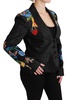 Black Crystal Brocade Blazer Jacket