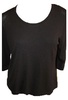 three quarter sleeve tunic top in black