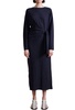 long sleeve vanina cinched waist dress in black