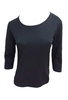 3/4 scoop neck top in black
