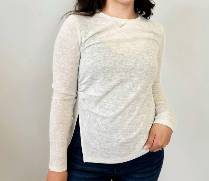 gloria long sleeve top in white
