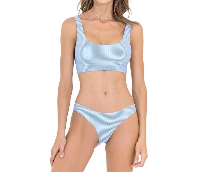 flirt thin-side bikini bottom in blue