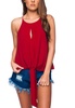 candice tie top in maroon