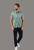 green & navy check