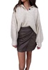 v-neck sweater with collar in oat