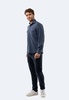 indigo stripes knit shirt