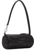 Tube perforated leather shoulder bag