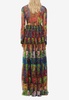 Ruched Printed Maxi Skirt