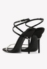 105 Crystal-Embellished Wraparound Satin Sandals