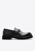 Gancini Plaque Leather Loafers