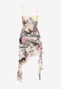 Printed viscose crepe mini dress
