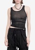 Mara Wrinkled Sheer Cropped Tank Top