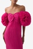 Crystallise Off-Shoulder Plisse Gown