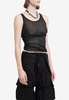 Mara Wrinkled Sheer Cropped Tank Top