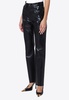 Faux Leather Straight-Leg Pants