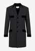 Single-Breasted Long Wool Blazer