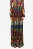 Ruched Printed Maxi Skirt