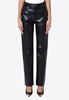 Faux Leather Straight-Leg Pants