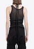 Mara Wrinkled Sheer Cropped Tank Top