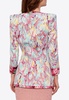 Feather-Printed Double-Breasted Blazer