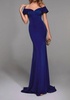 flare prom dress in cobalt