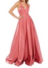 v-neck prom dress in salmon