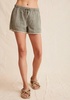 frayed hem pocket short in soft army