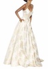 floral ballgown in gold/ivory