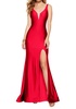 power jersey open back dress in red