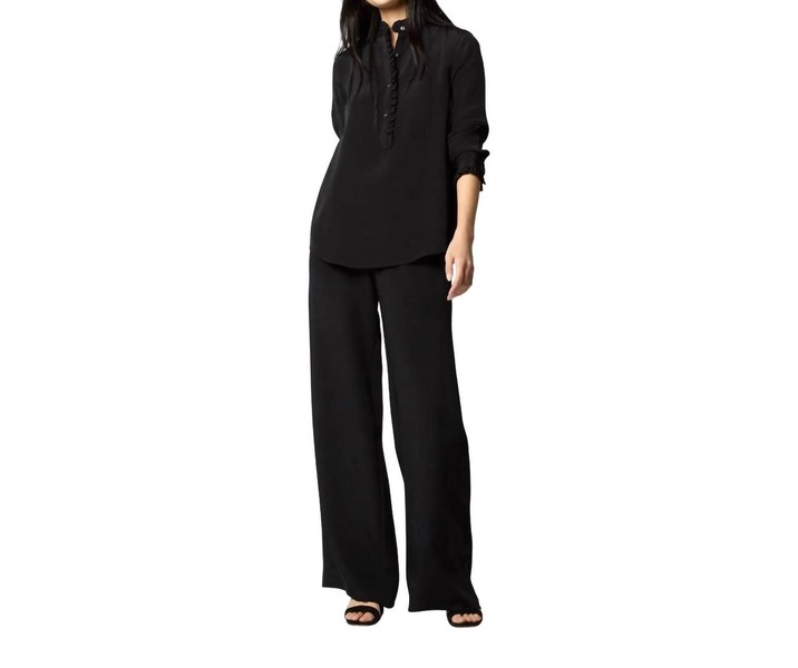 kelly pant in black silk crepe de chine
