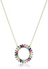 Amazon Essentials 18K Yellow Gold Plated Sterling Silver Rainbow Color Pendant Necklace , (previously Amazon Collection)