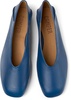 Blue leather ballerinas for women