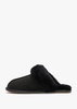 Black Double-Face Sheepskin Closed Mule Slippers